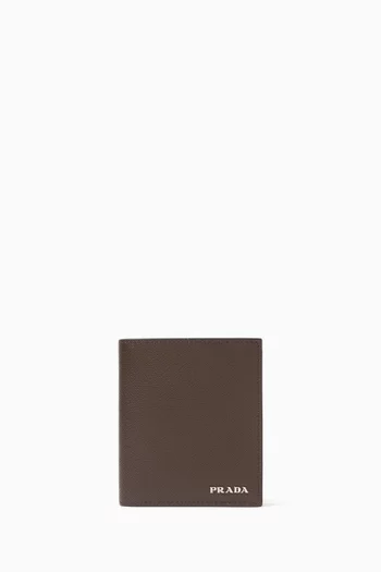 Logo Card Holder in Saffiano Leather