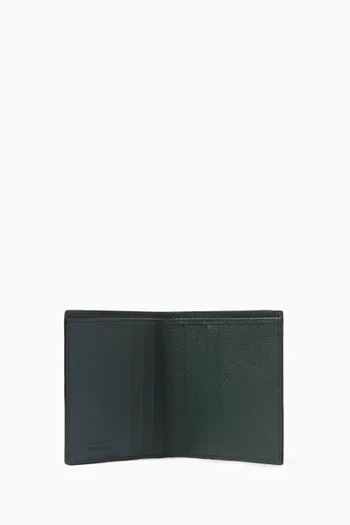 Logo Card Wallet in Saffiano Leather