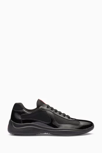 America's Cup Sneakers in Patent Leather & Technical Fabric