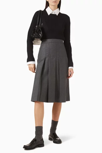 سترة بفتحة رقبة مستديرة صوف بكر