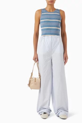 Striped Tank Top in Ribbed-knit