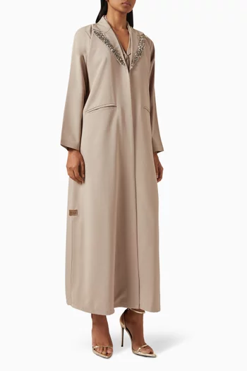 3-piece Abaya Set in Mixed Linen