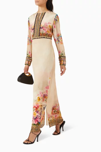 Embellished Floral Maxi Dress
