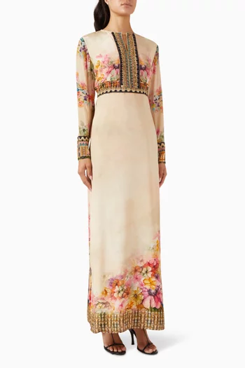 Embellished Floral Maxi Dress