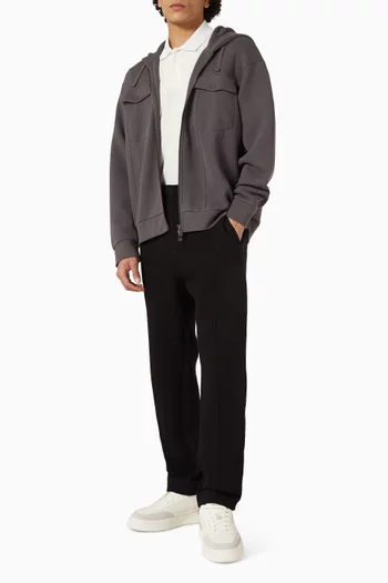 Zip-up Hoodie in Piquet