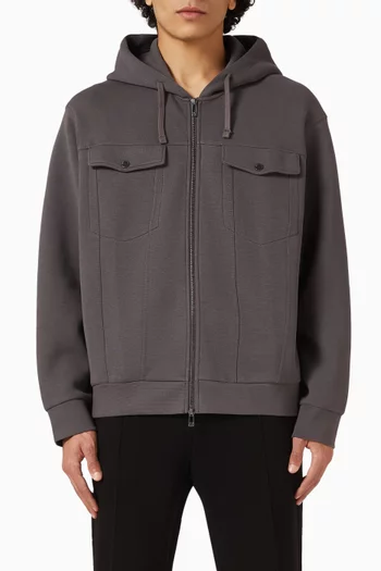 Zip-up Hoodie in Piquet