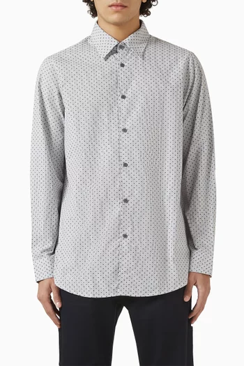 Logo Jacquard Shirt in Cotton