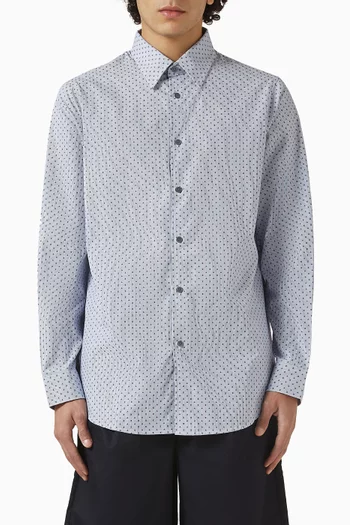 Logo Jacquard Shirt in Cotton