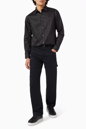 Logo-pattern Shirt in Cotton