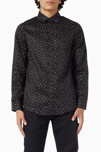 Logo-pattern Shirt in Cotton