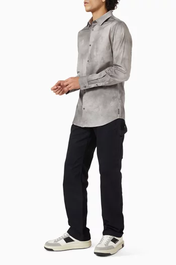 Shaded-print Slim-fit Shirt in Cotton-blend