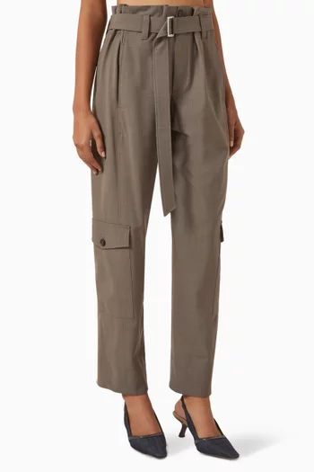 Utility Belted Pants in Virgin Wool Blend