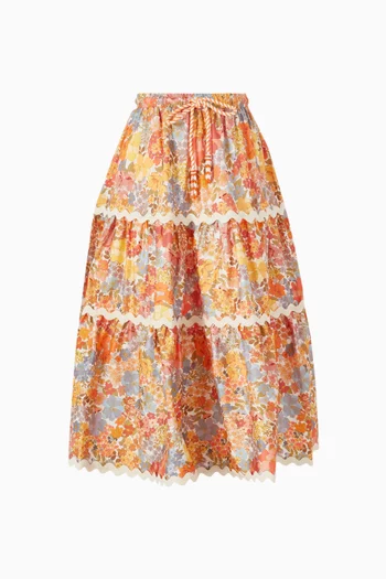 تنورة أفيل بنقشة زهور