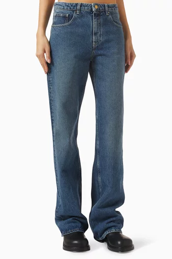 بنطال جينز بقصة ساق مستقيمة دينم