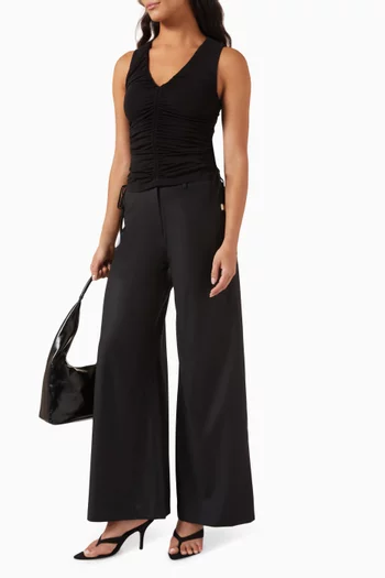 Lenny Wide-leg Pants in Wool Blend