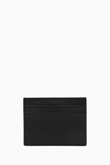 حافظة بطاقات بشعار الماركة جلد