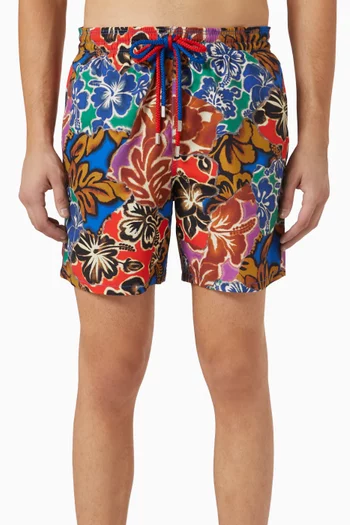 Hawaiian Palm Tree-print Swim Shorts