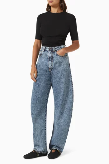 Gathered T-shirt in Jersey