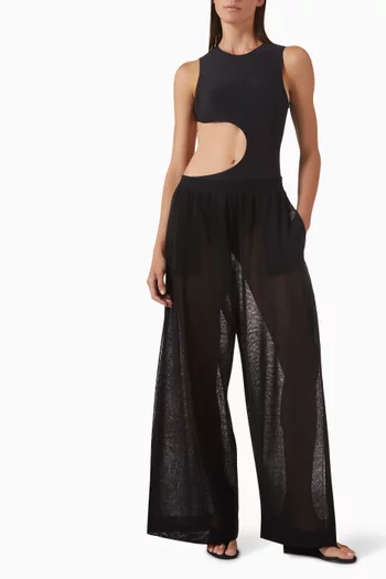 لباس سباحة قطعة واحدة بفتحة جيرسيه