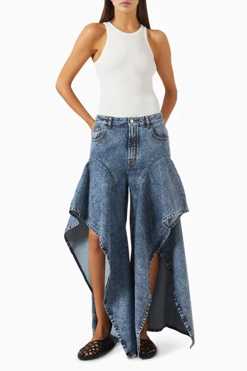 Ruffle Jeans in Denim