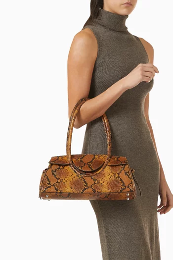 Maude Shoulder Bag in Snake-embossed Leather