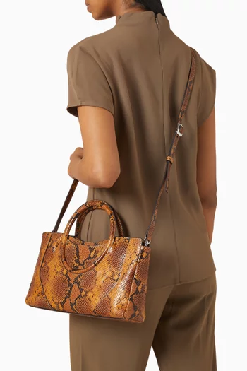 Mini Maude Satchel Bag in Snake-embossed Leather