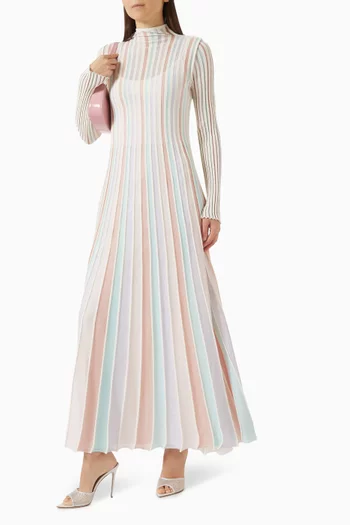 Glenda Striped Deco Maxi Dress in Lurex-knit