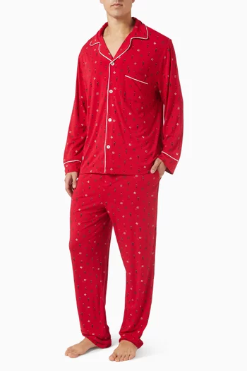 William Printed Long PJ Set in TENCEL™ Modal