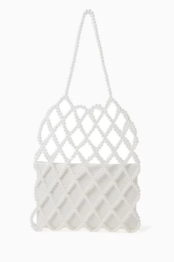 Cara Beaded Tote Bag in Acrylic