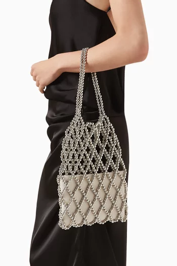 Cara Beaded Tote Bag in Acrylic