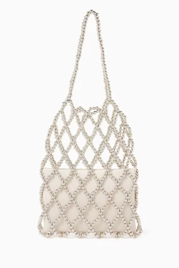 Cara Beaded Tote Bag in Acrylic