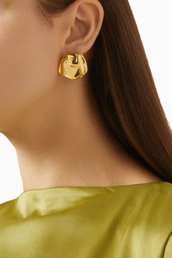 Selene Stud Earrings in 18kt Gold-plated Sterling Silver