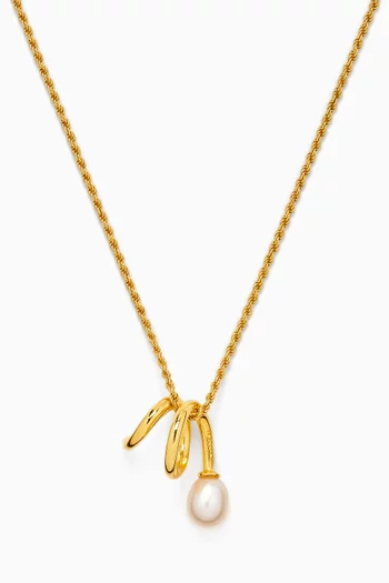 Swirl Pearl Necklace in 18kt Gold-plated Sterling Silver