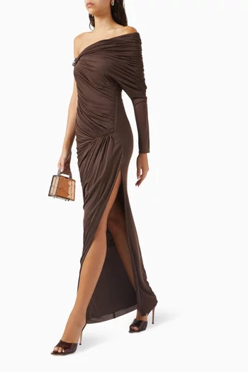 Cdam33 One-Shoulder Dress in Stretch Crepe Knit