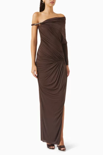 Cdam33 One-Shoulder Dress in Stretch Crepe Knit