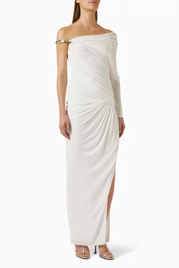 Cdam33 One-Shoulder Dress in Stretch Crepe Knit