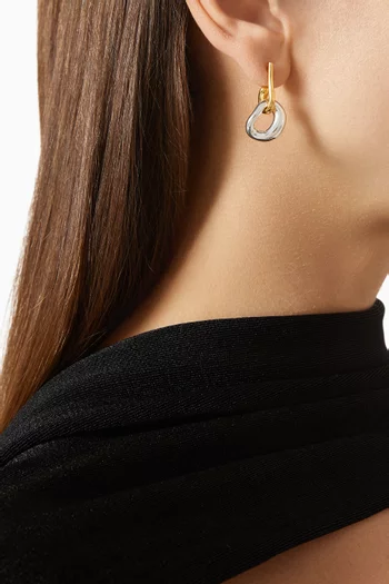Fabio Two-tone Hoop Earrings in Sterling Silver