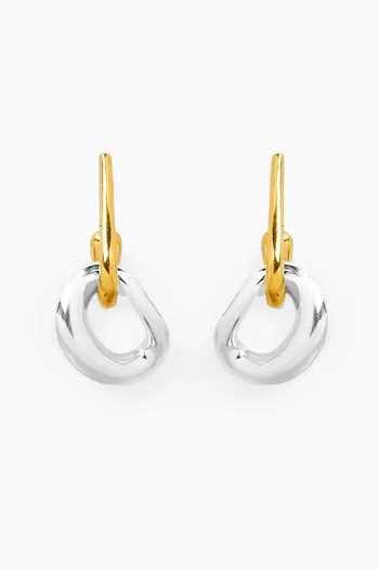 Fabio Two-tone Hoop Earrings in Sterling Silver