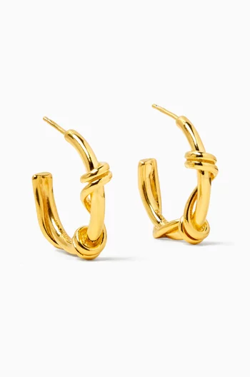Knot Hoop Earrings in 18kt Gold-plated Sterling Silver