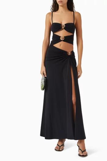Ruched Orbit Split Dress