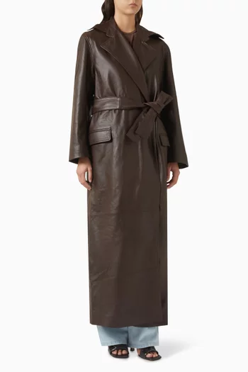 Calais Trench Coat in Leather