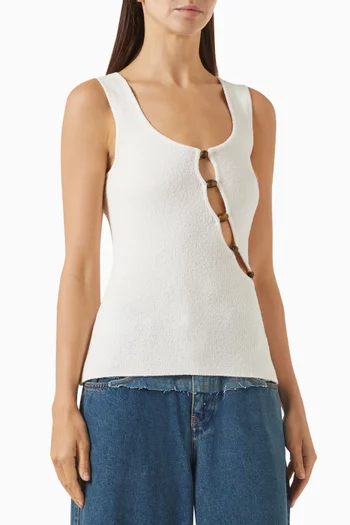 Chiara Bead-embellished Tank Top in Boucle
