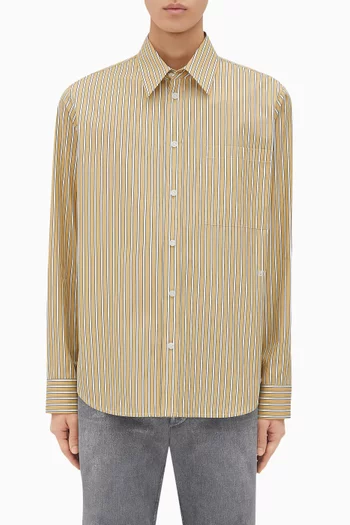 قميص مخطط قطن بوبلين