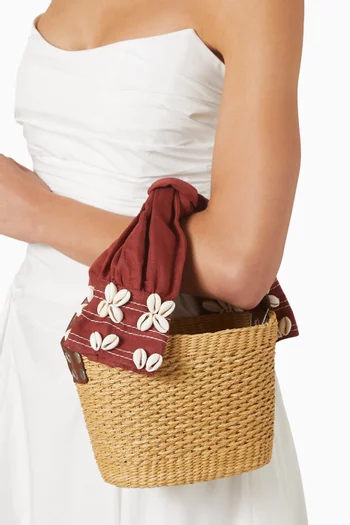 Upcycled-sleeve Mini Basket Bag