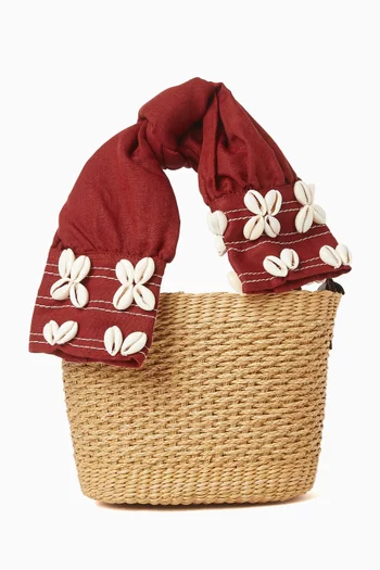 Upcycled-sleeve Mini Basket Bag