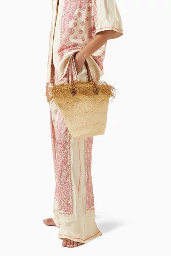Baby Ombre Basket Bag in Toquilla Straw