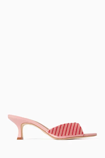 Brigitte 55 Beaded Sandals in Leather