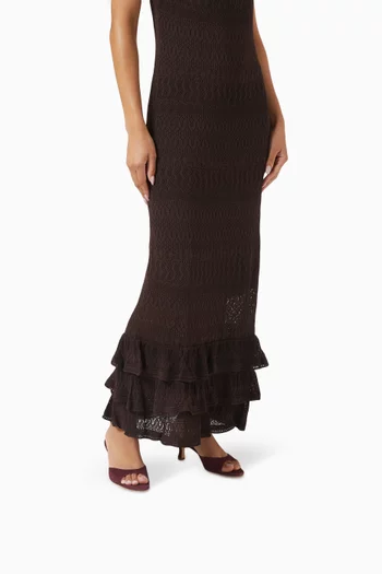 حذاء بريجيت مفتوح من الخلف بكعب 55 مم شمواه