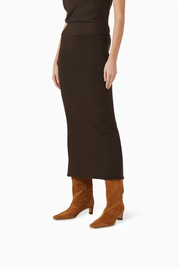 حذاء بوت والي بطول الركبة وكعب 25 مم شمواه