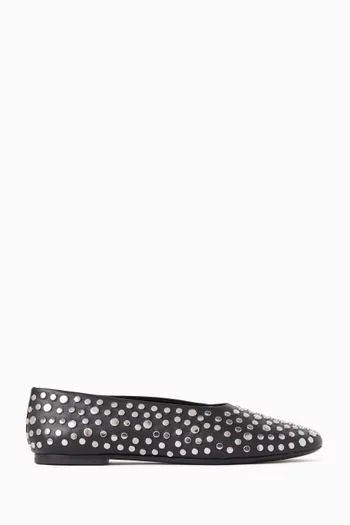Alba Embellished Ballet Flats in Leather